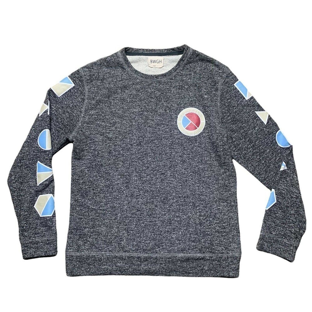 NWOT Brooklyn We Go Hard BWGH Bauhaus Speckled Black Gray Men Sweater Sz Large